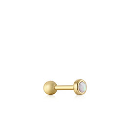 Ania Haie Ania Haie - Oorbel - Gold kyoto opal bezel barbell single