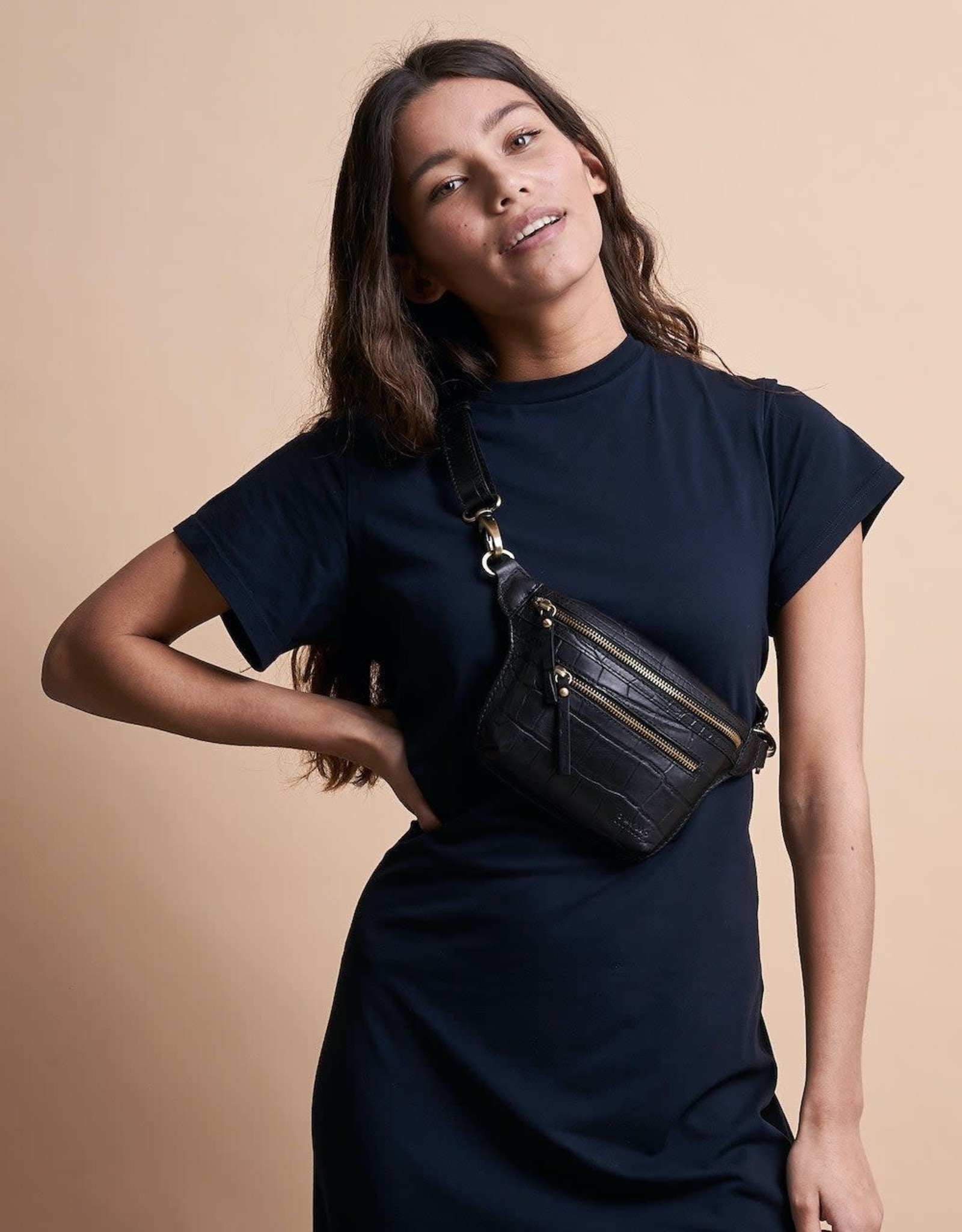 O My Bag Beck's bum bag - black classic croco