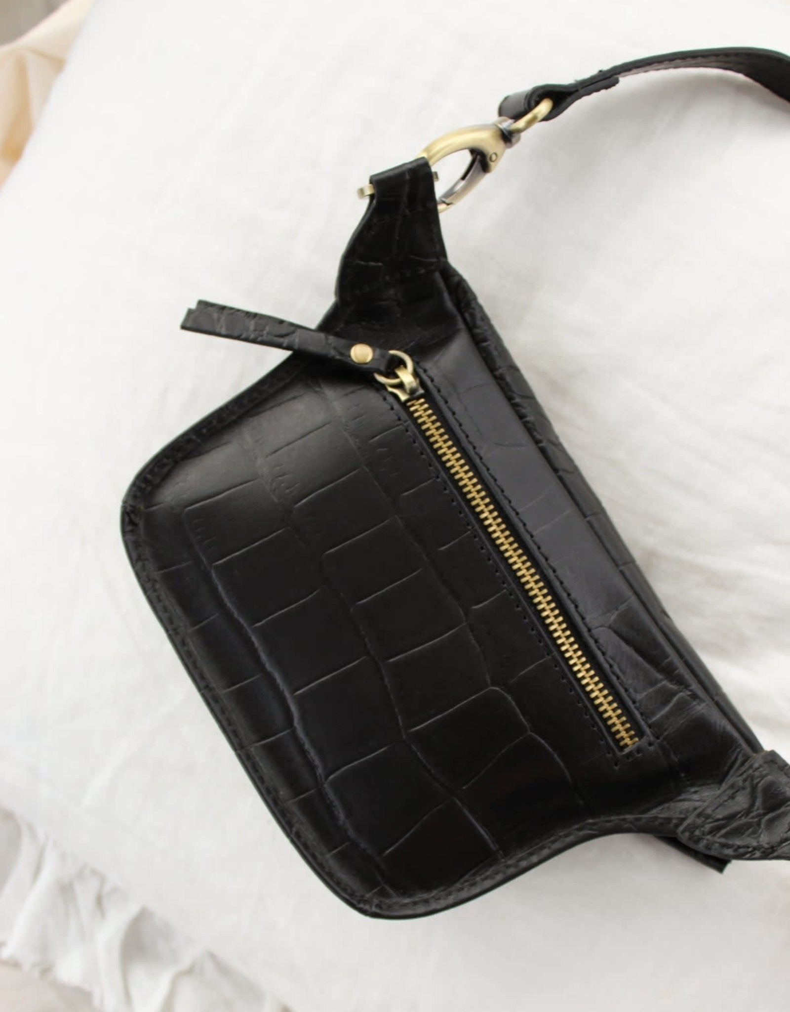 O My Bag Beck's bum bag - black classic croco