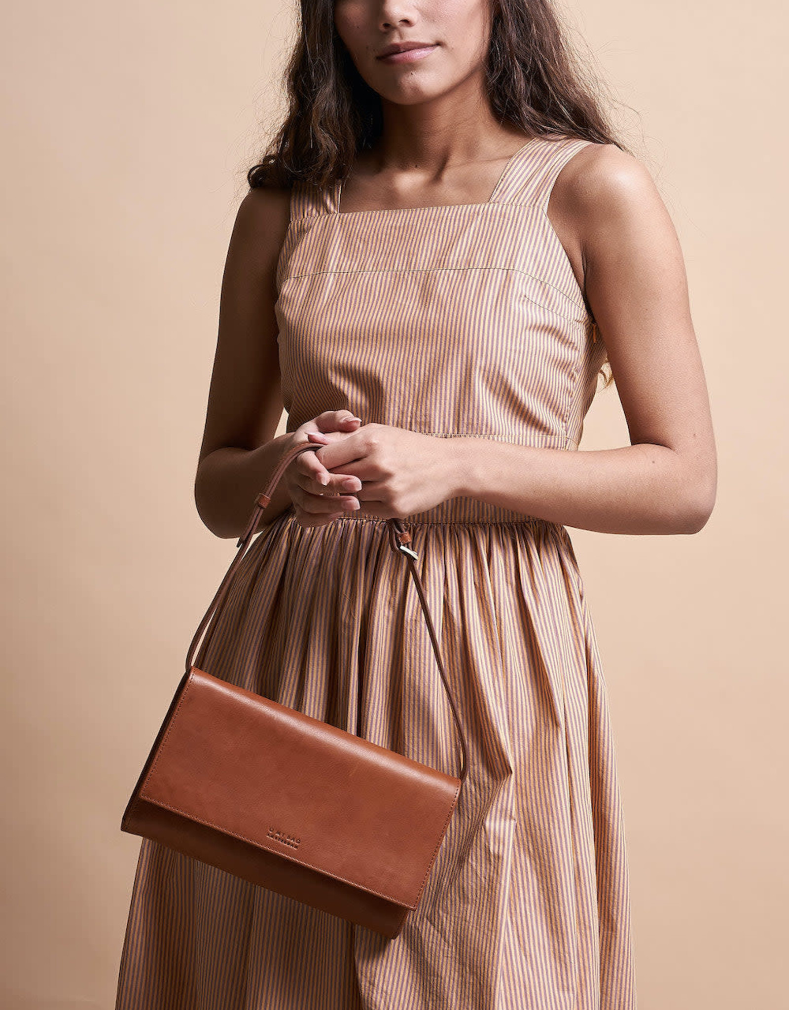 O My Bag Kristy clutch - strombli  cognac leather