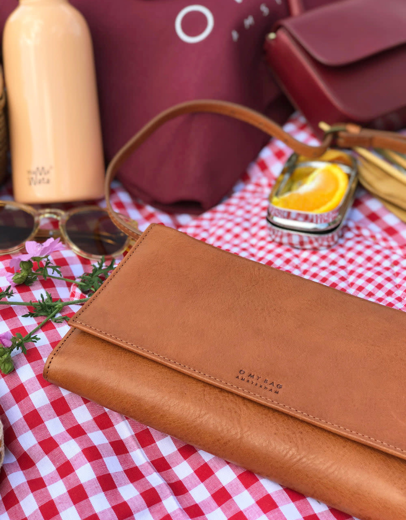 O My Bag Kristy clutch - strombli  cognac leather