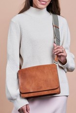 O My Bag Audrey - cognac classic leather - checkerd strap