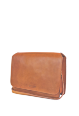 O My Bag Audrey - cognac classic leather - checkerd strap
