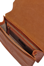 O My Bag Audrey - cognac classic leather - checkerd strap