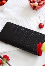 O My Bag Sonny Long Wallet - black croco classic leather