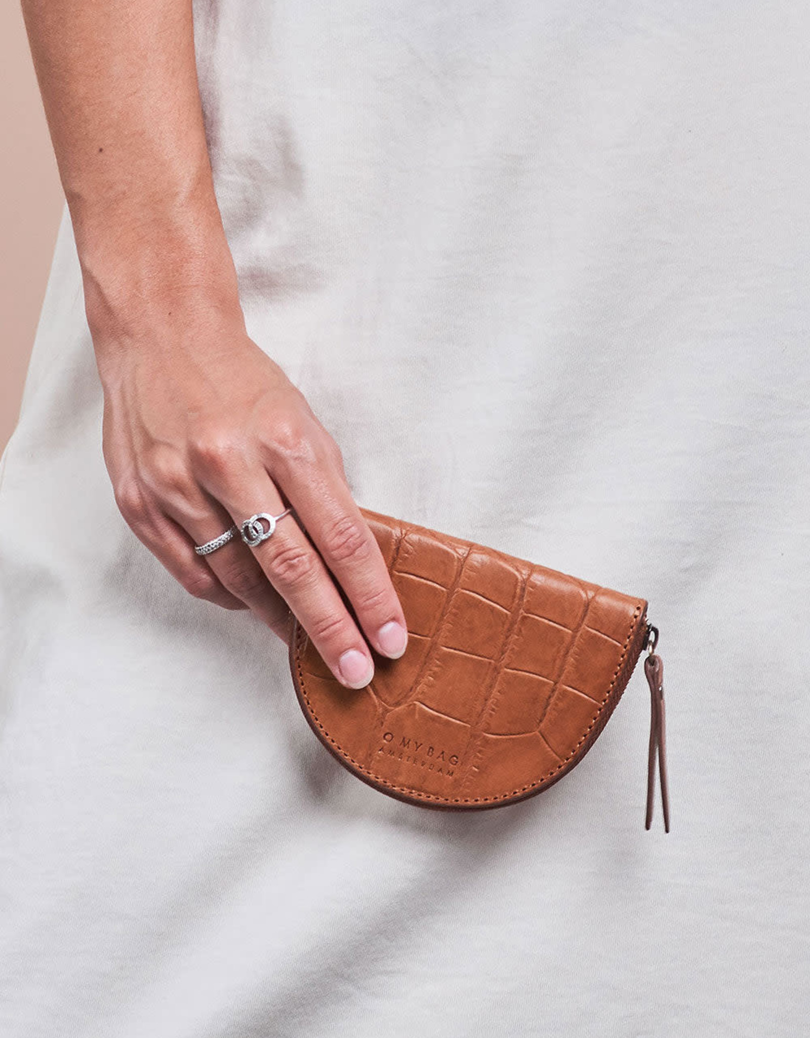 O My Bag Laura coin purse - cognac croco classic leather