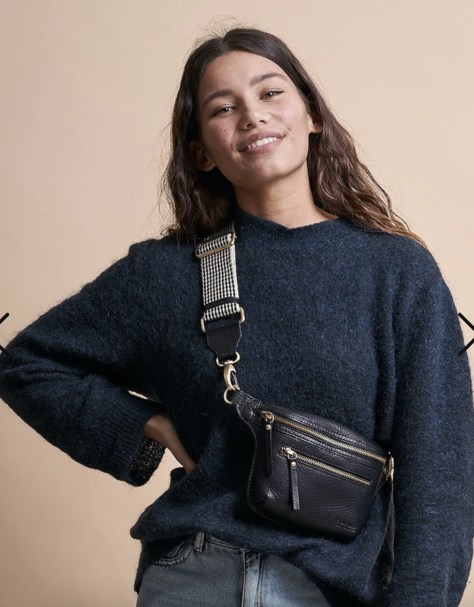 O My Bag Beck's bum bag - black stromboli leather