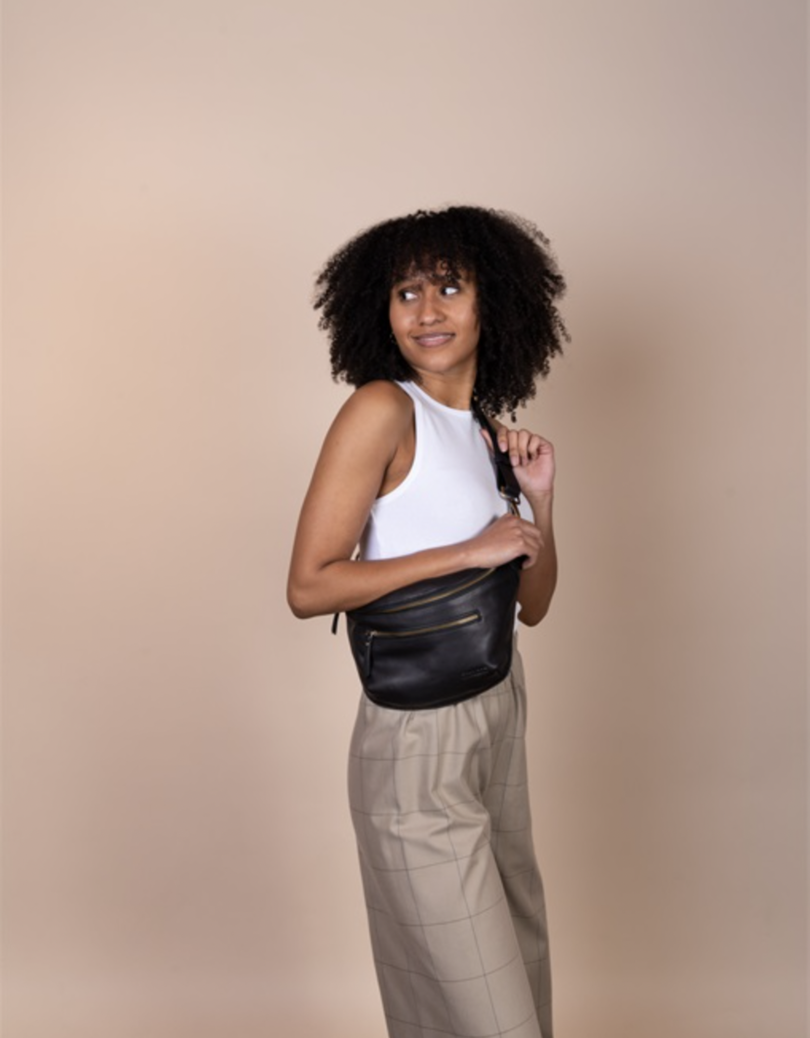 O My Bag Drew Bum bag - black soft grain leather