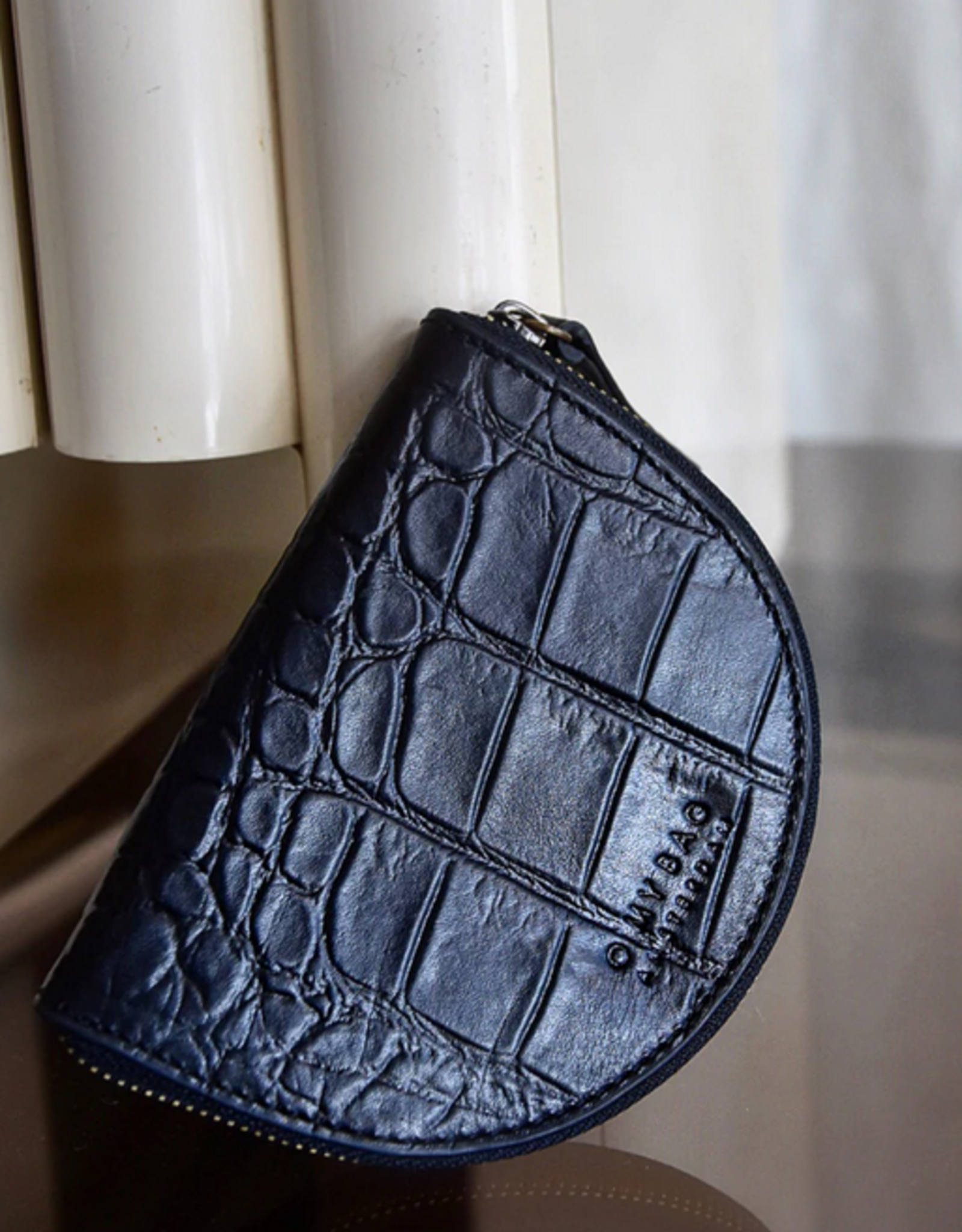 O My Bag Laura coin purse - black croco classic leather