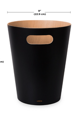 Prullenbak -  Woodrow hout/zwart
