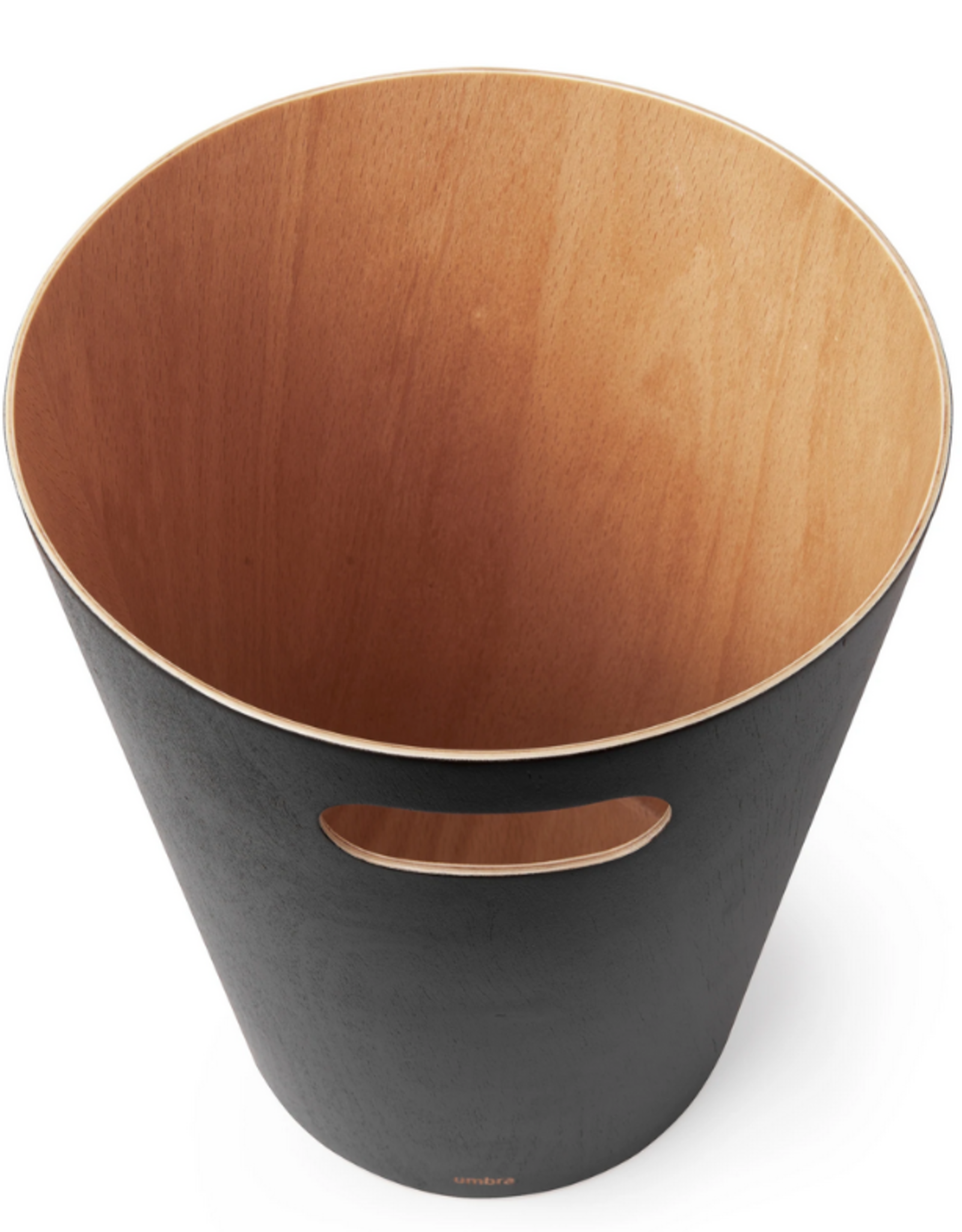 Prullenbak -  Woodrow hout/zwart