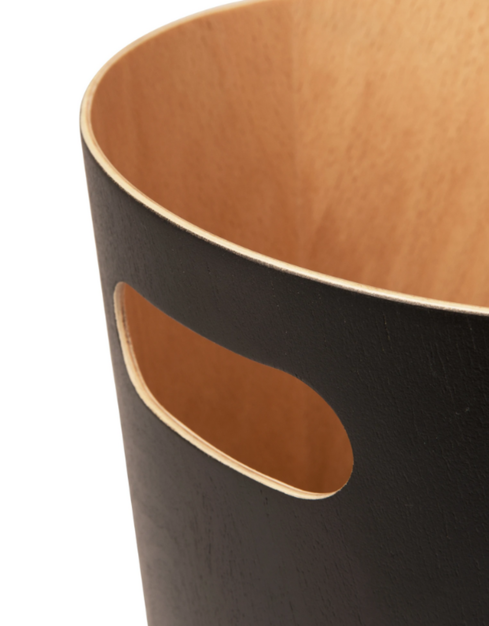 Prullenbak -  Woodrow hout/zwart