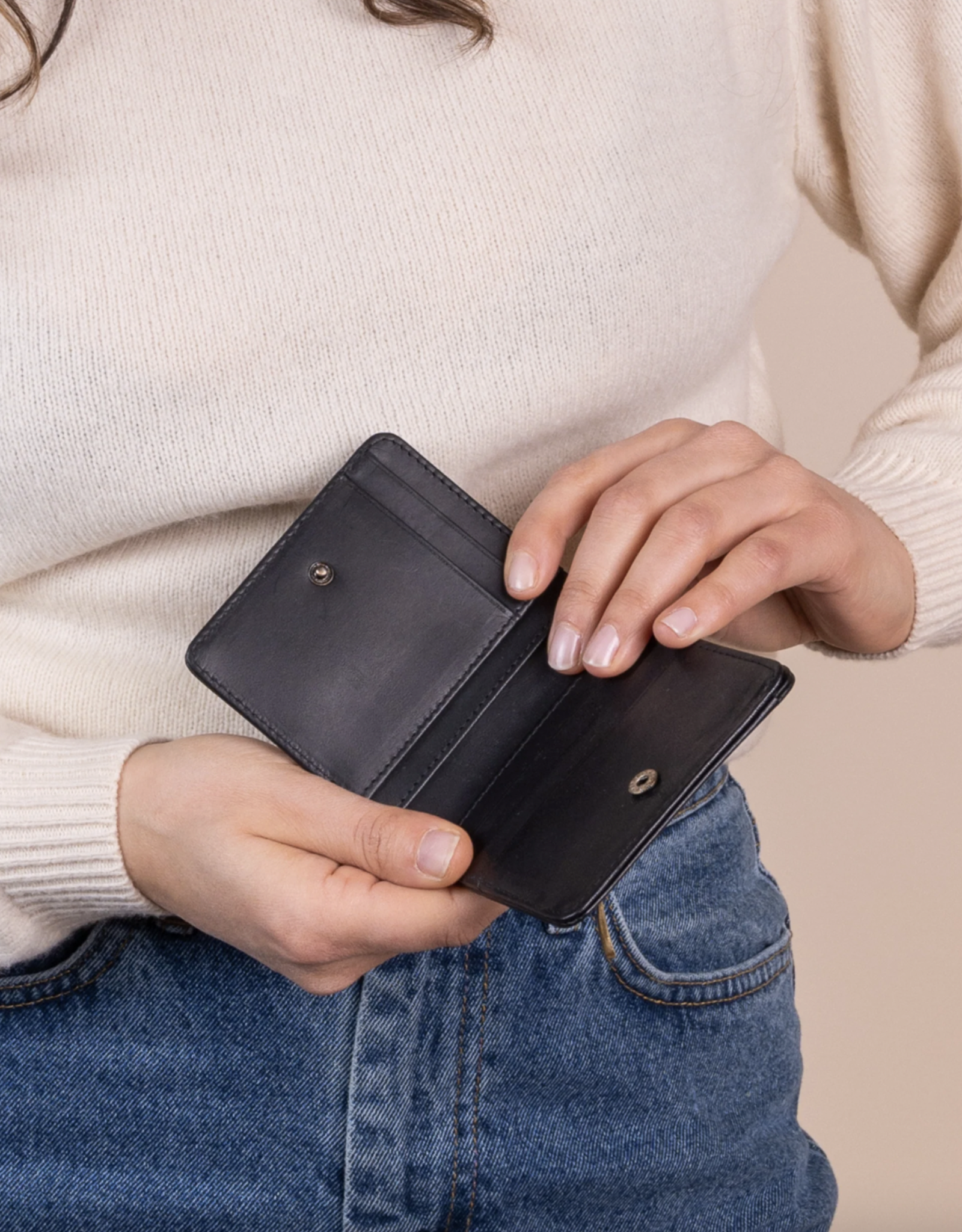 O My Bag Alex' fold over Wallet - black Classic leather