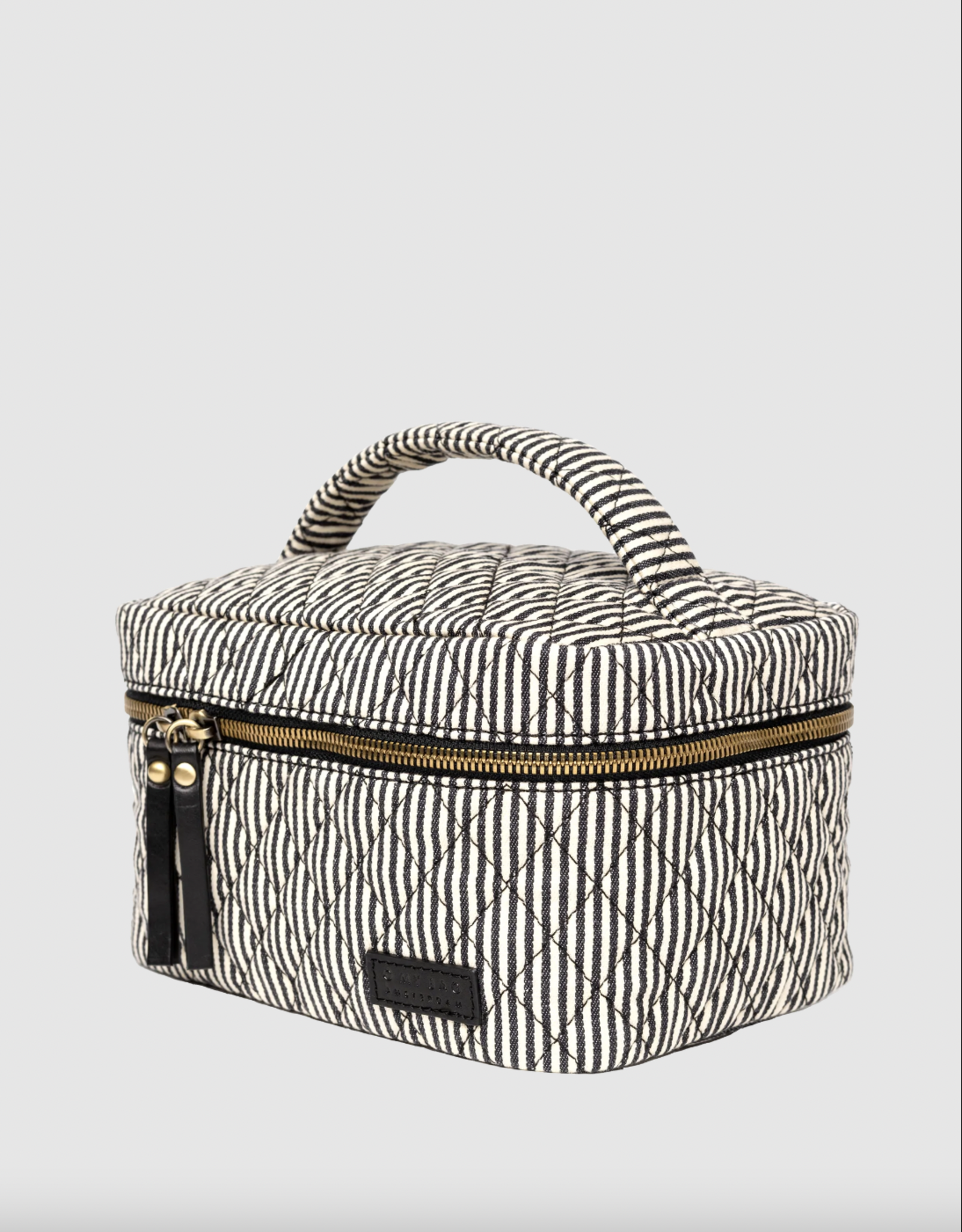 O My Bag Elise - Makeup bag cotton/black classic leather