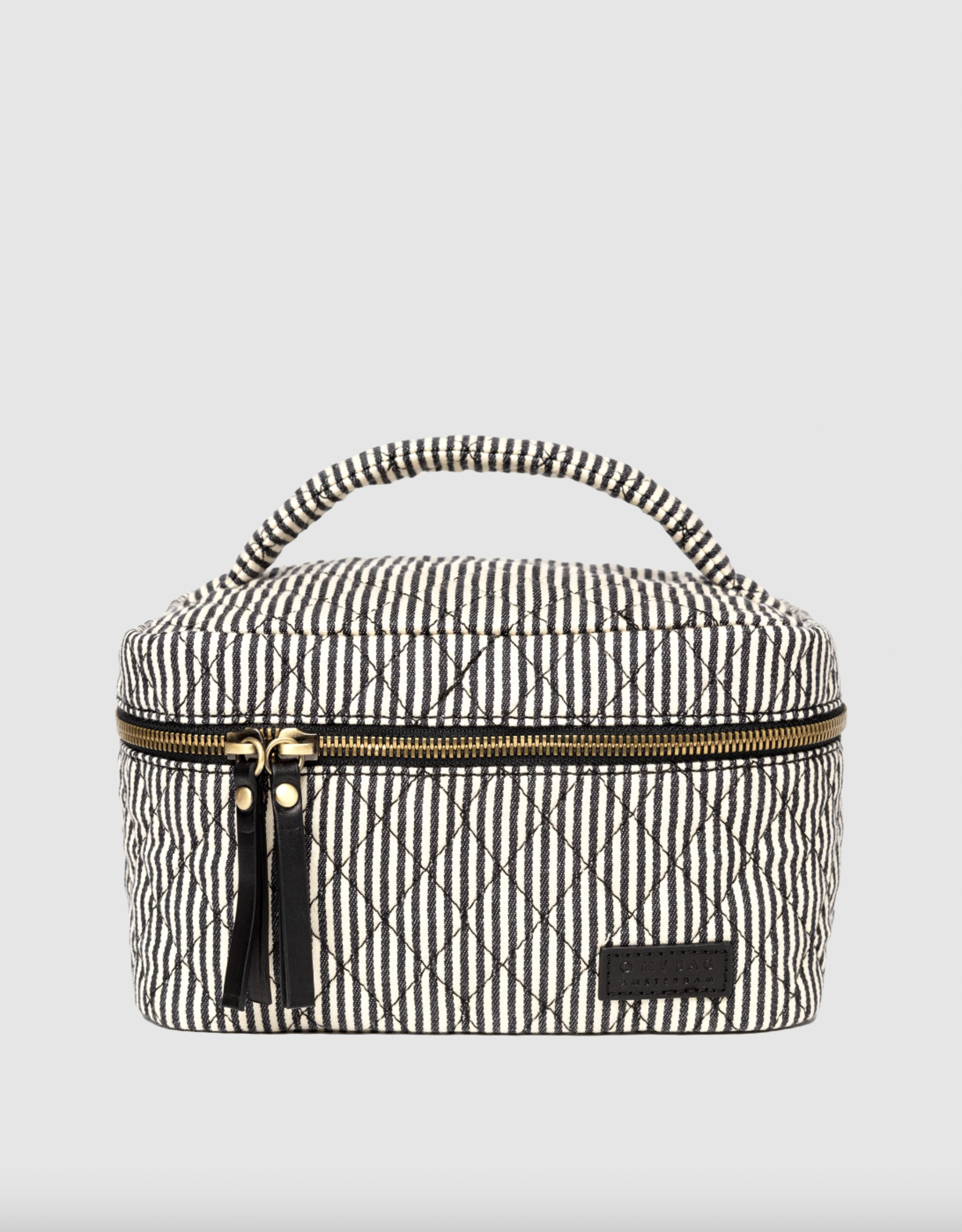 O My Bag Elise - Makeup bag cotton/black classic leather