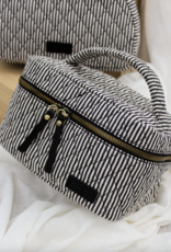 O My Bag Elise - Makeup bag cotton/black classic leather