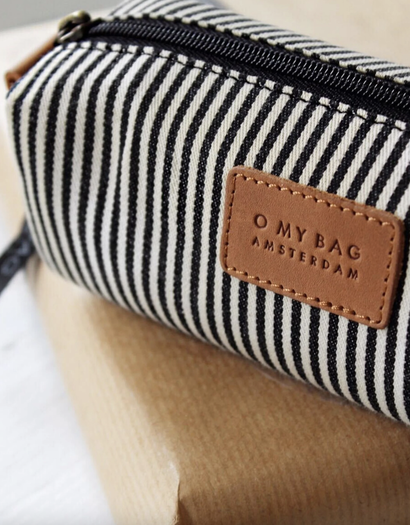 O My Bag Signature Pencil Case - cotton/camel hunter leather