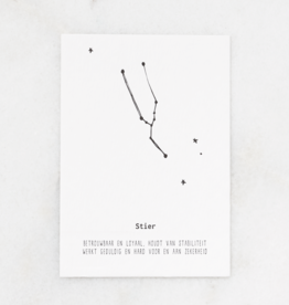 Gewoon Jip Poster sterrenbeeld letterpers A5 - Stier