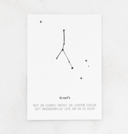 Gewoon Jip Poster sterrenbeeld letterpers A5 - Kreeft