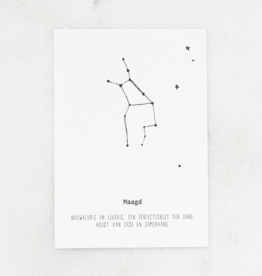 Gewoon Jip Poster sterrenbeeld letterpers A5 - Maagd