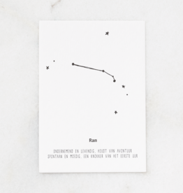 Gewoon Jip Poster sterrenbeeld letterpers A5 - Ram
