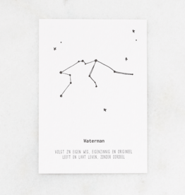 Gewoon Jip Poster sterrenbeeld letterpers A5 - Waterman