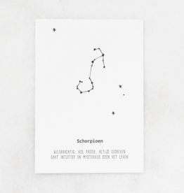 Gewoon Jip Poster sterrenbeeld letterpers A5 - Schorpioen