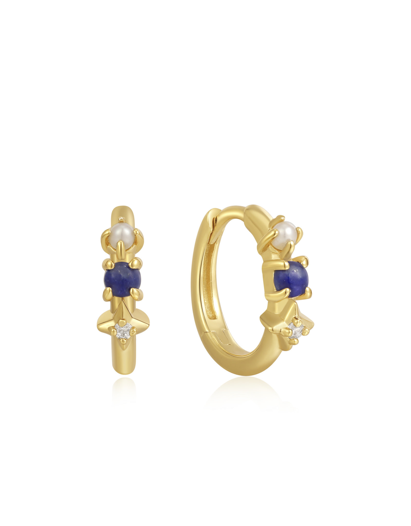 Ania Haie Ania Haie - Oorbellen - Lapis Star Huggie hoop gold