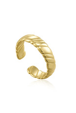 Ania Haie Ring - Smooth twist wide band adj - Goud