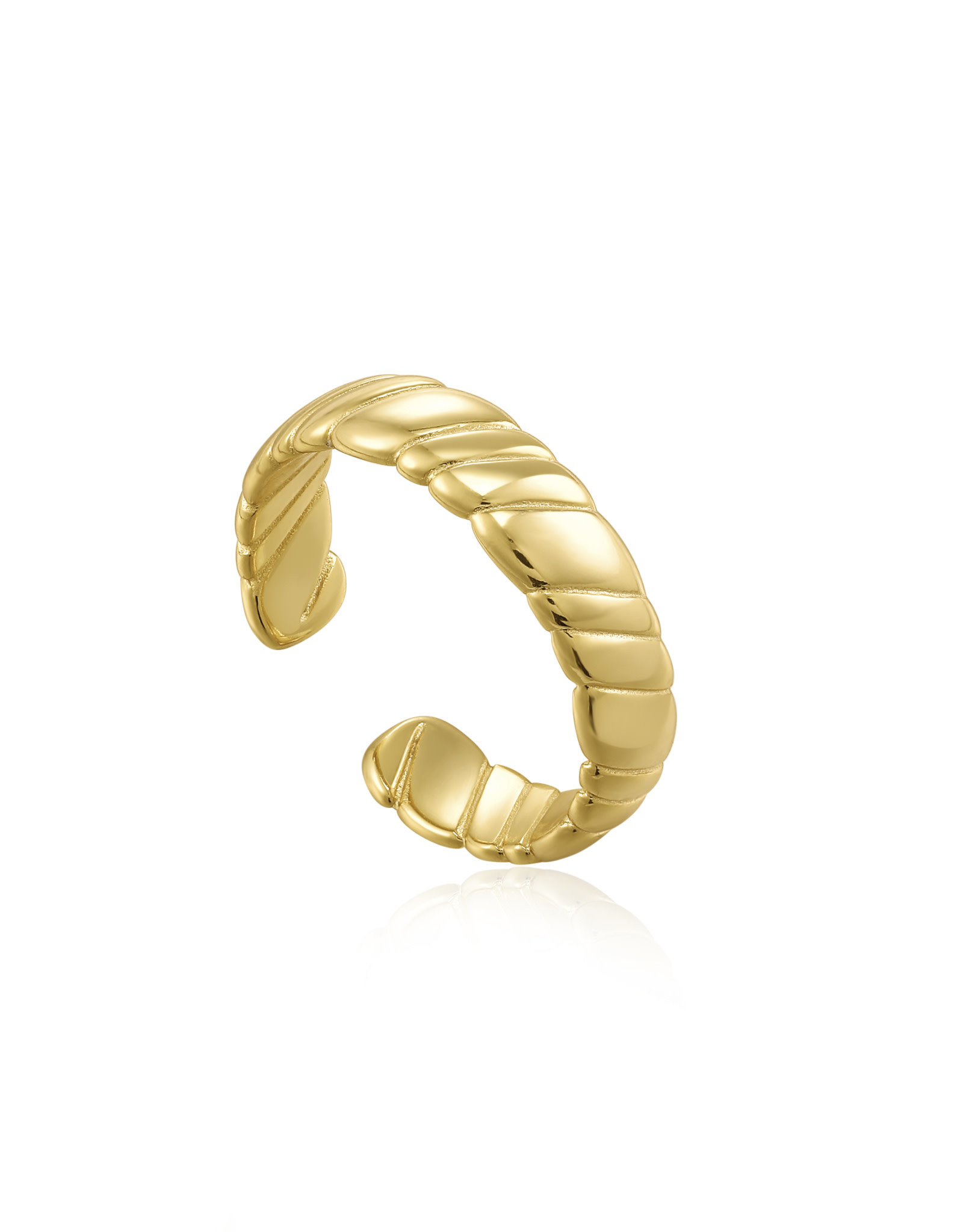 Ania Haie Ring - Smooth twist wide band adj - Goud