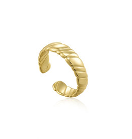 Ania Haie Ring - Smooth twist wide band adj gold