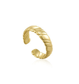 Ania Haie Ring - Smooth twist wide band adj - Goud