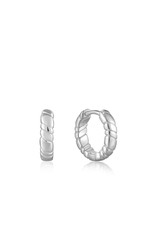 Ania Haie Oorbellen - Smooth twist huggie hoop - zilver