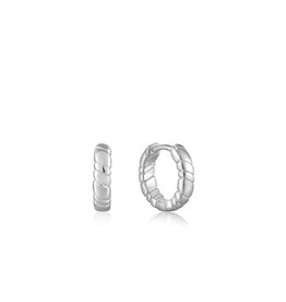 Ania Haie Oorbellen - Smooth twist huggie hoop - zilver