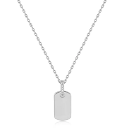 Ania Haie Ketting - Glam tag pendant - zilver