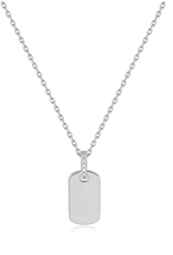 Ania Haie Ketting - Glam tag pendant - zilver
