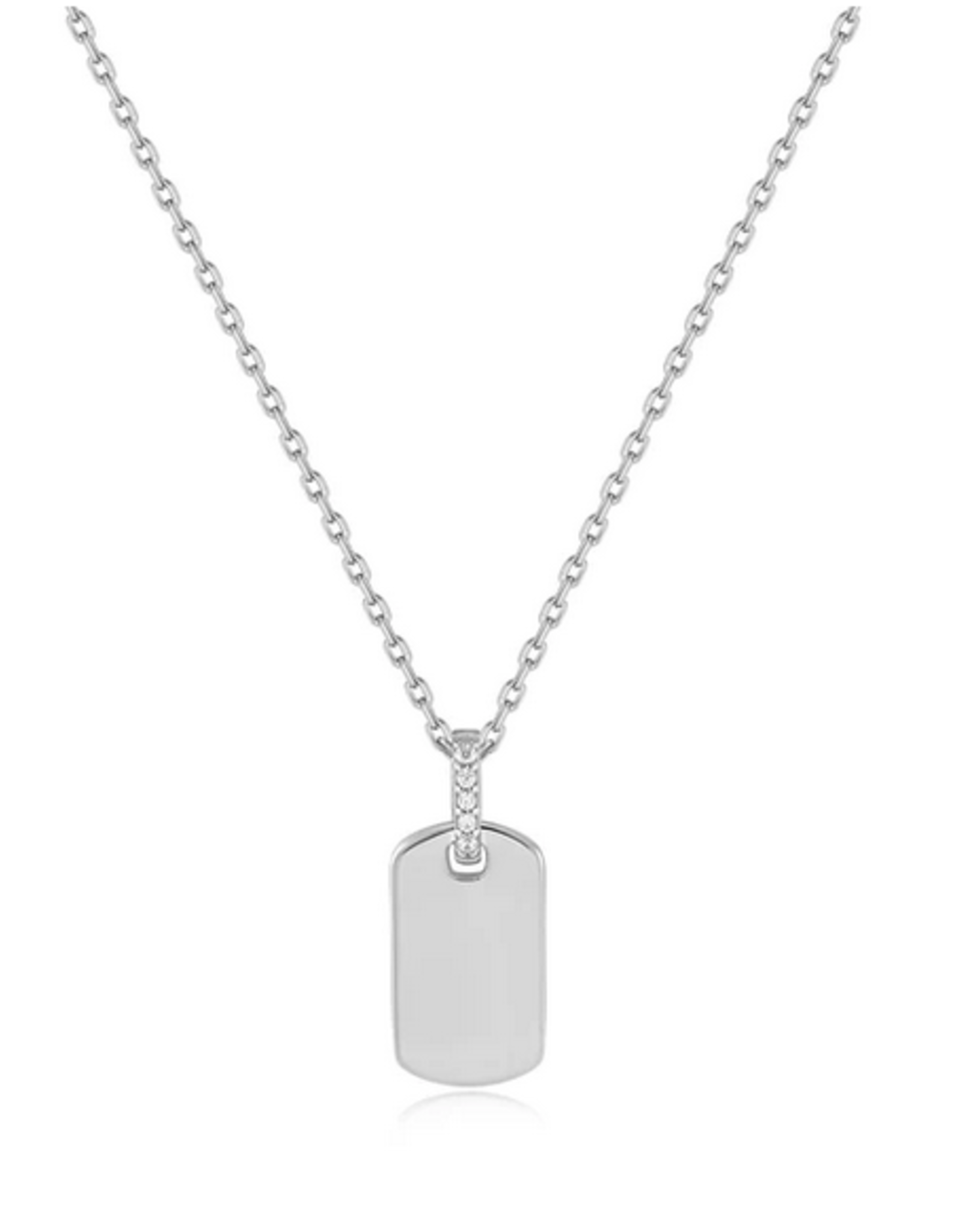 Ania Haie Ketting - Glam tag pendant - zilver