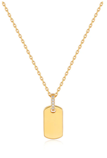 Ania Haie Ketting - Glam tag pendant - goud