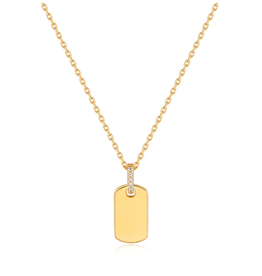 Ania Haie Ketting - Glam tag pendant - gold
