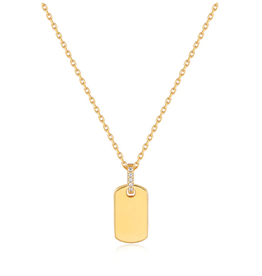 Ania Haie Ketting - Glam tag pendant - goud