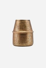 House Doctor Planter - Rattan - Brass finish - S