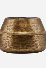 House Doctor Planter - Rattan - Brass finish - M