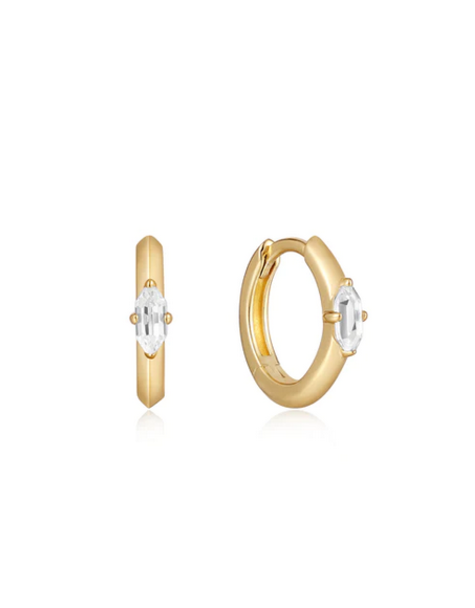 Ania Haie Oorbellen - Sparkle emblem huggie hoop - goud