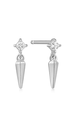 Ania Haie Oorbellen - Sparkle spike stud - zilver