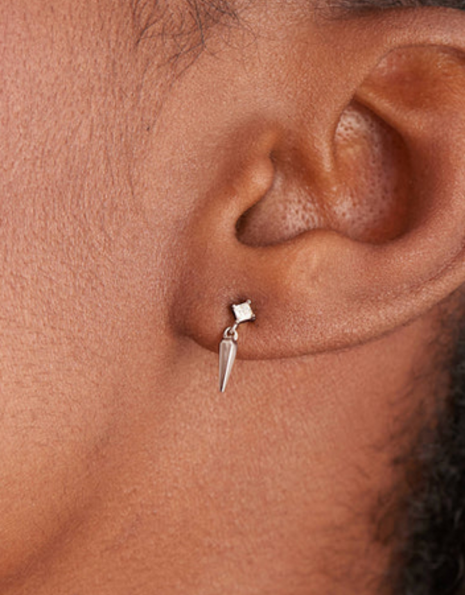 Ania Haie Oorbellen - Sparkle spike stud - zilver