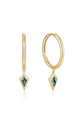 Ania Haie Oorbellen - Sparkle drop pendant hoop - goud