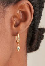 Ania Haie Oorbellen - Sparkle drop pendant hoop - goud