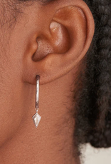 Ania Haie Oorbellen - Sparkle drop pendant hoop - zilver