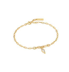 Ania Haie Ania Haie - Armband - Sparkle drop pendant chunky chain - gold