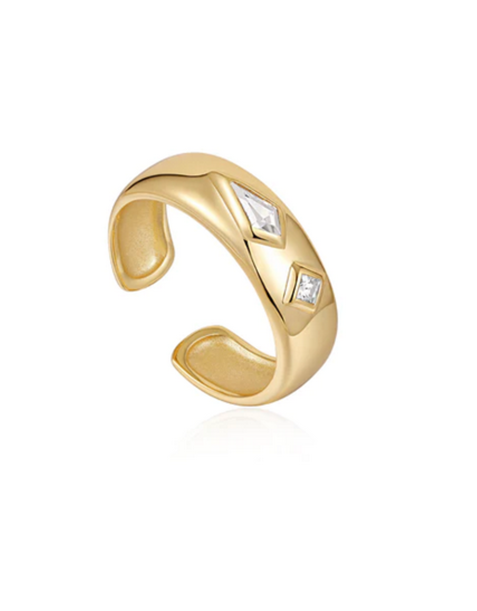 Ania Haie Ania Haie - Ring - Sparkle emblem thick band - gold